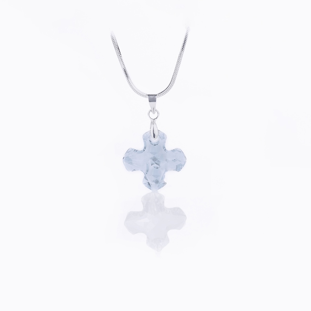Кристално колие Гръцки кръст 14мм blue shade