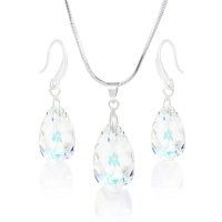 Art.No.ab61062216- Кристален комплект колие с обици кука Класическа капка aurore boreale от  
