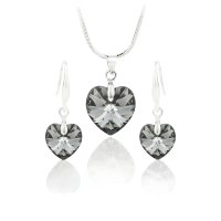 Art.No.sini62281410- Комплект колие с обици Сърце silver night от  