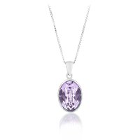 Art.No.v412014vskvd015- Сребърно кристално колие Овал 14мм violet от  