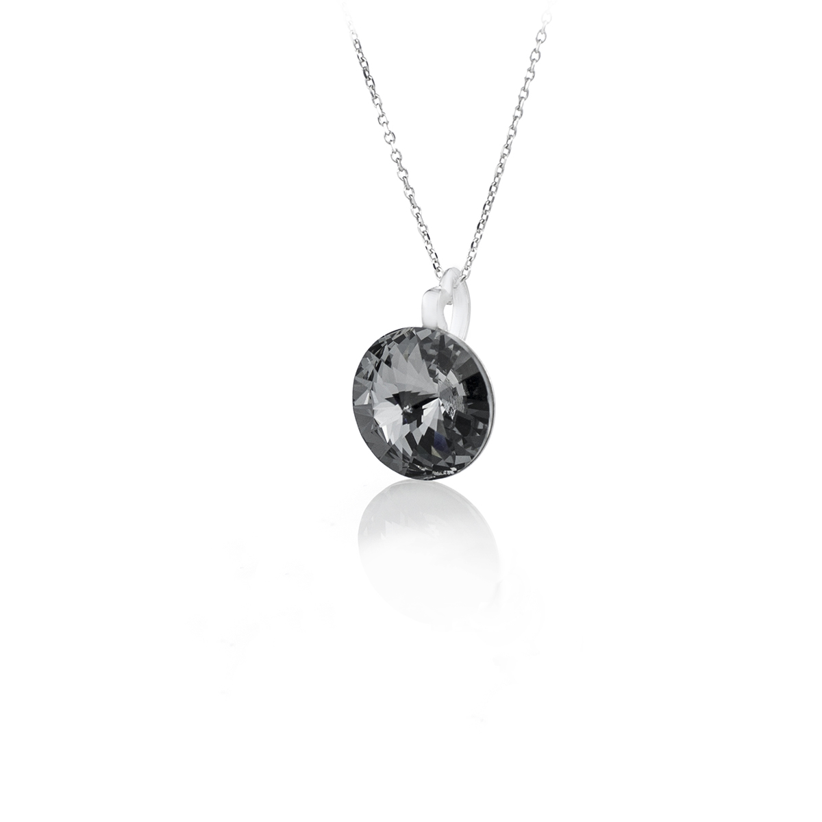 Класическо сребърно колие Ривола 12мм silver night