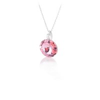 Art.No.lr112212vsfzd025- Класическо сребърно колие Ривола 12мм light rose от  