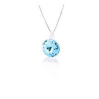 Art.No.aq112212vsfzd025- Класическо сребърно колие Ривола 12мм aquamarine от  