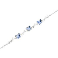 Art.No.dbl28548gr3s- Сребърна гривна с 3 елемента Пеперуди denim blue от  