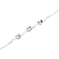 Art.No.lr28548gr3s- Сребърна гривна с 3 елемента Пеперуди light rose от  