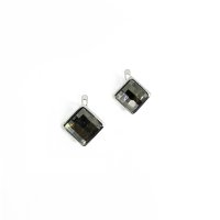 Art.No.bld24938oas- Сребърни обици с английско закопчаване Плочка black diamond от  
