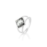 Art.No.bld24938rhombusprs- Сребърен пръстен с австрийски кристал Ромб black diamond от  