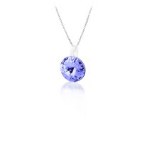 Art.No.tan112212vsfzd025- Класическо сребърно колие Ривола 12мм tanzanite от  