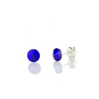 Art.No.majbl1122ss29ovs- Сребърни обици винт Риволи 5мм majestic blue от  