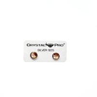 Art.No.lp1122ss29ovs- Сребърни обици винт Риволи 5мм light peach от  