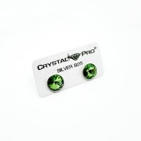 Art.No.p112239ovs- Сребърни обици с австрийски кристали Риволи 8мм peridot от  