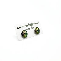 Art.No.lumgr112239ovs- Сребърни обици с австрийски кристали Риволи 8мм luminous green от  