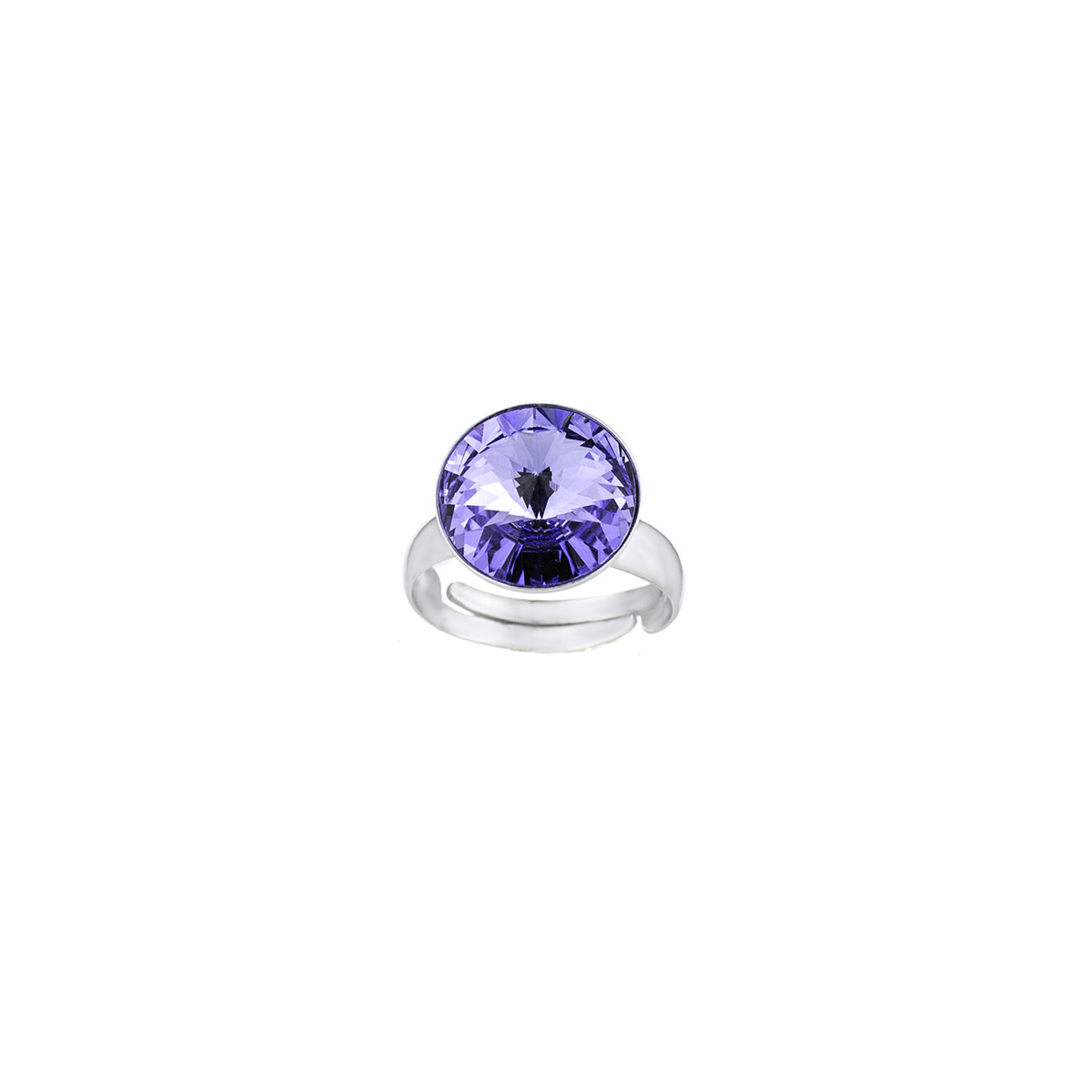 Регулиращ  сребърен пръстен Риволи 12мм tanzanite