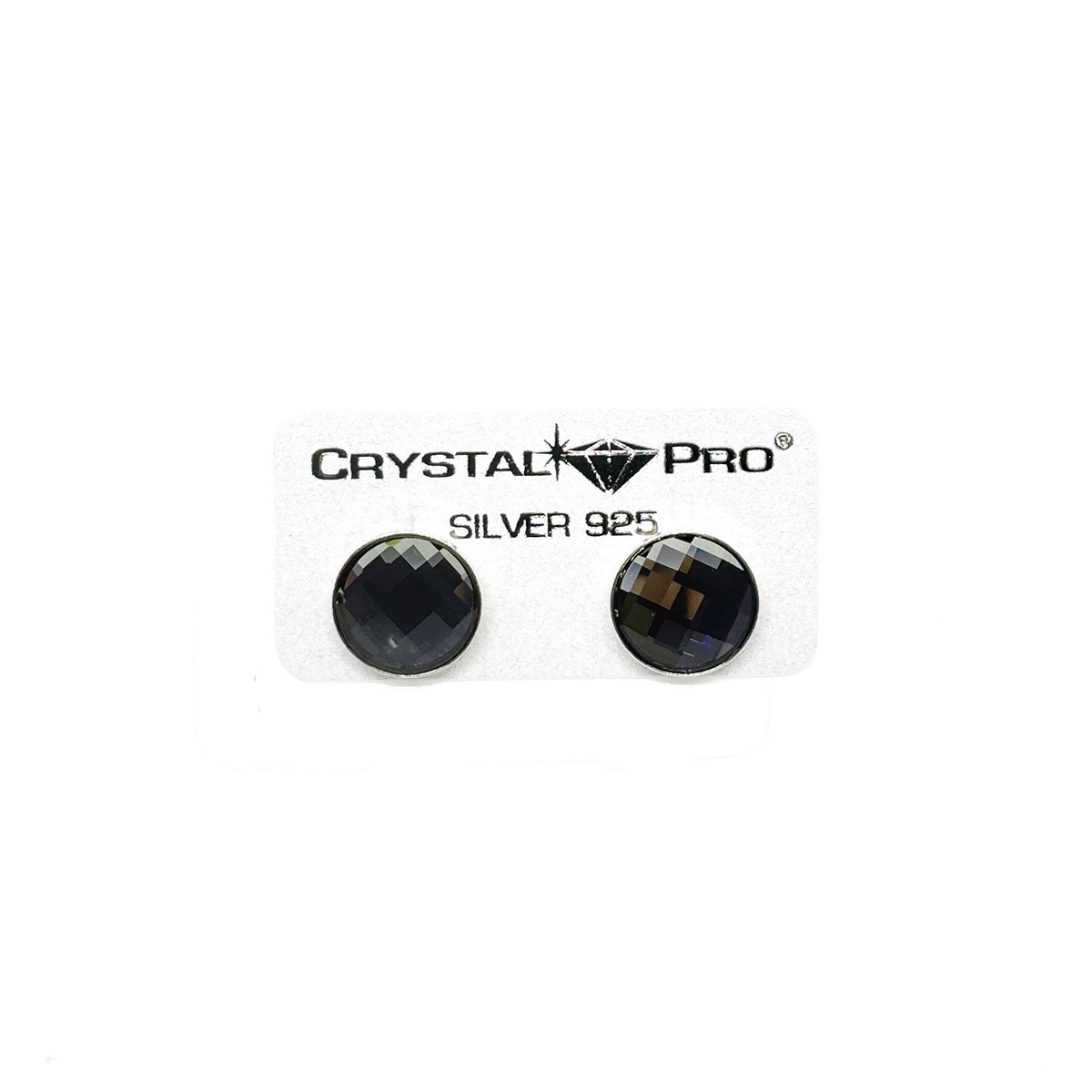 Сребърни обици винт Кръг black diamond