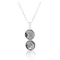 Art.No.bld20351010vsfzd025- Сребърно колие с австрийски кристали Кръг black diamond от 