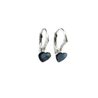 Art.No.dbl28086ops- Детски сребърни обици Сърца 6мм denim blue от  