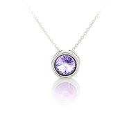 Art.No.v1122ss29rminivsfzd025- Сребърно колие Мини ривола раунд violet от  