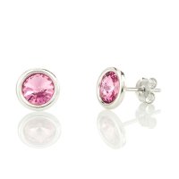 Art.No.r1122ss29roundovs- Сребърни обици винт Мини ривола раунд rose от  