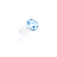 Art.No.aq467814prs- Сребърен пръстен с кристал Соларис aquamarine от  