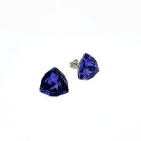 Art.No.tan470612ovs- Сребърни обици с кристали Трилиант 12мм tanzanite от  
