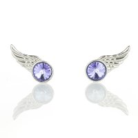 Art.No.v1122ss29wingovs- Сребърни обици с австрийски кристали Ривола крила violet от  