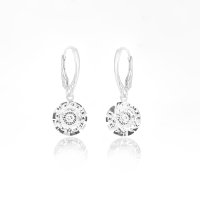 Art.No.cr168112ops- Сребърни висящи обици Вижън Раунд crystal от  