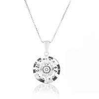 Art.No.cr168116vskvd015 - Дамско сребърно колие Вижън Раунд crystal от  