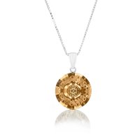 Art.No.gs168116vskvd015- Дамско сребърно колие Вижън Раунд golden shadow от  