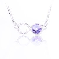 Art.No.v1122ss29vsmir001- Сребърно колие Безкрайност violet от  