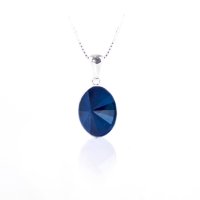 Art.No.rbl412214vskvd015- Сребърно колие с кристал Овал Риволи royal blue от  