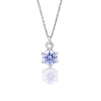 Art.No.bluezirconia6vs- Нежно сребърно колие Цирконий fancy blue от  