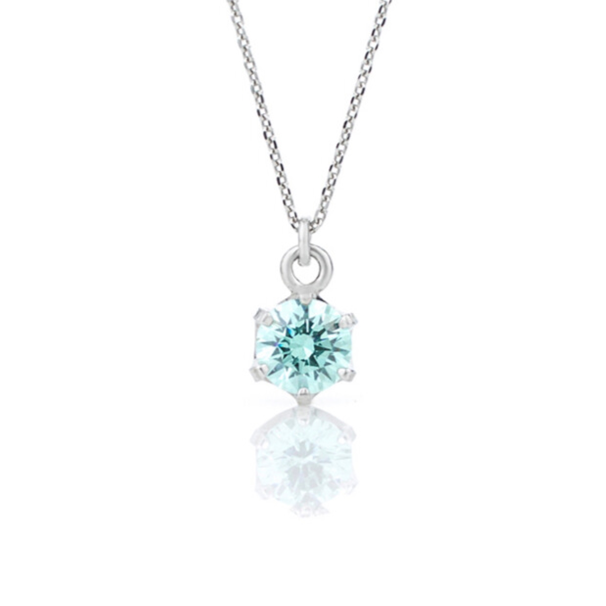Нежно сребърно колие Цирконий frosty mint
