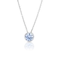 Art.No.bluezirconiaroundvs- Нежно сребърно колие Цирконий Раунд greyish blue от  