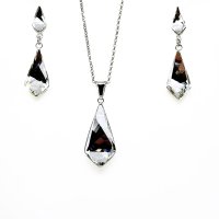 Art.No.cr4731231810ovsrooosd- Сребро 925 сет колие с обици винт Kite crystal от  