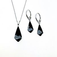 Art.No.sini47312318opsrooosd- Сребро 925 комплект колие с висящи обици Кайт silver night от  