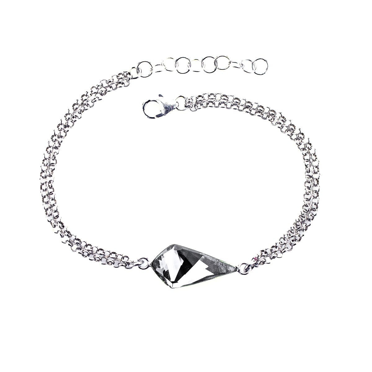 Сребърна гривна с кристал Кайт crystal