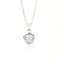 Art.No.lavpearl803vsfzd025- Сребърно колие с класическа перла 8мм lavender от  
