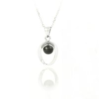 Art.No.blpearl606vsfzd025- Сребърно колие с прела Елипс 6 06 black от  