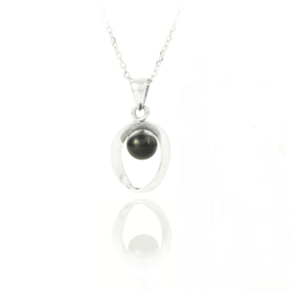 Сребърно колие с прела Елипс 6 06 black