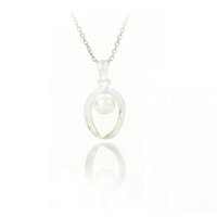 Art.No.whpearl606vsfzd025- Сребърно колие с прела Елипс 6 06 white от  