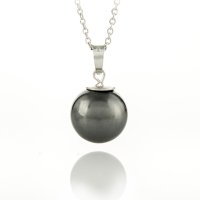 Art.No.blclassicpearl12vsfzd035- Сребърно колие с перла 12мм black от  