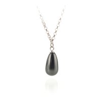 Art.No.blpearldrop15ringneckvs- Сребърно колие с капковидна перла 15мм от 
