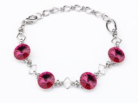 Art.No.f112212gr- Гривна с кристали 4 риволи fuchsia от  