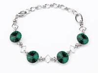 Art.No.em112212gr- Гривна с кристали 4 риволи emerald от  