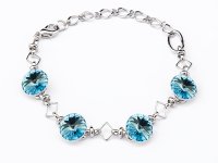 Art.No.aq112212gr- Гривна с кристали 4 риволи aquamarine от  