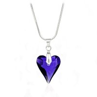 Art.No.tan624017 - Колие с кристал 17мм Сърце tanzanite от  
