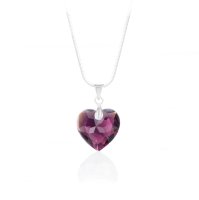 Art.No.amsh643214- Колие с кристал Сърце amethyst shimmer от  