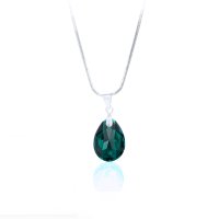 Art.No.emsh643316- Колие с кристал Капка 16мм emerald shimmer от  