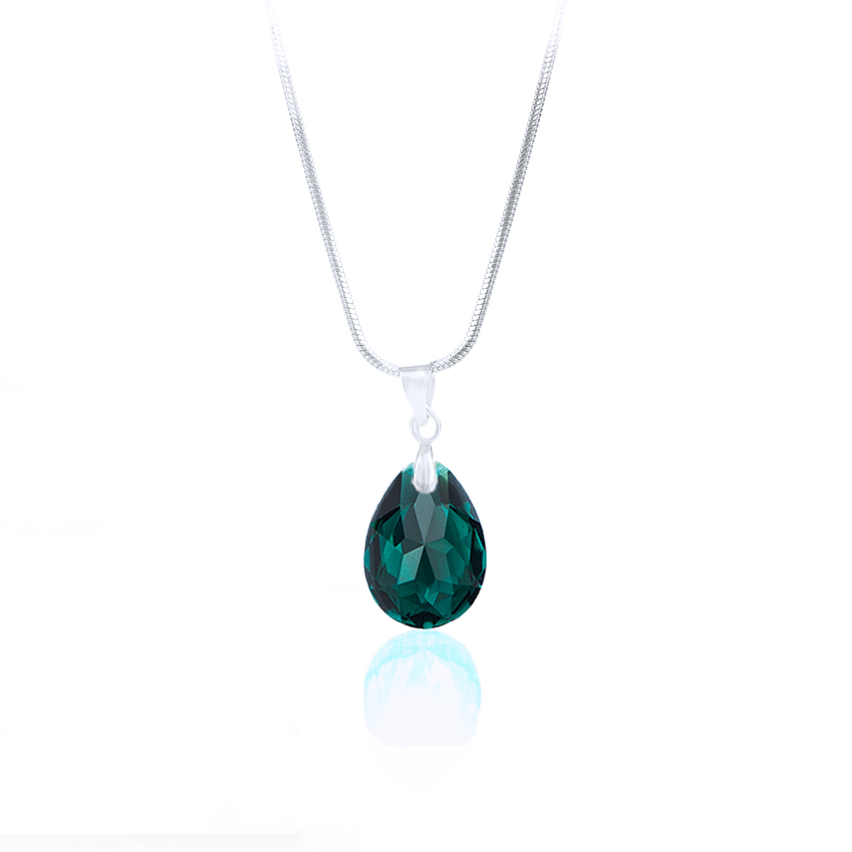 Колие с кристал Капка 16мм emerald shimmer