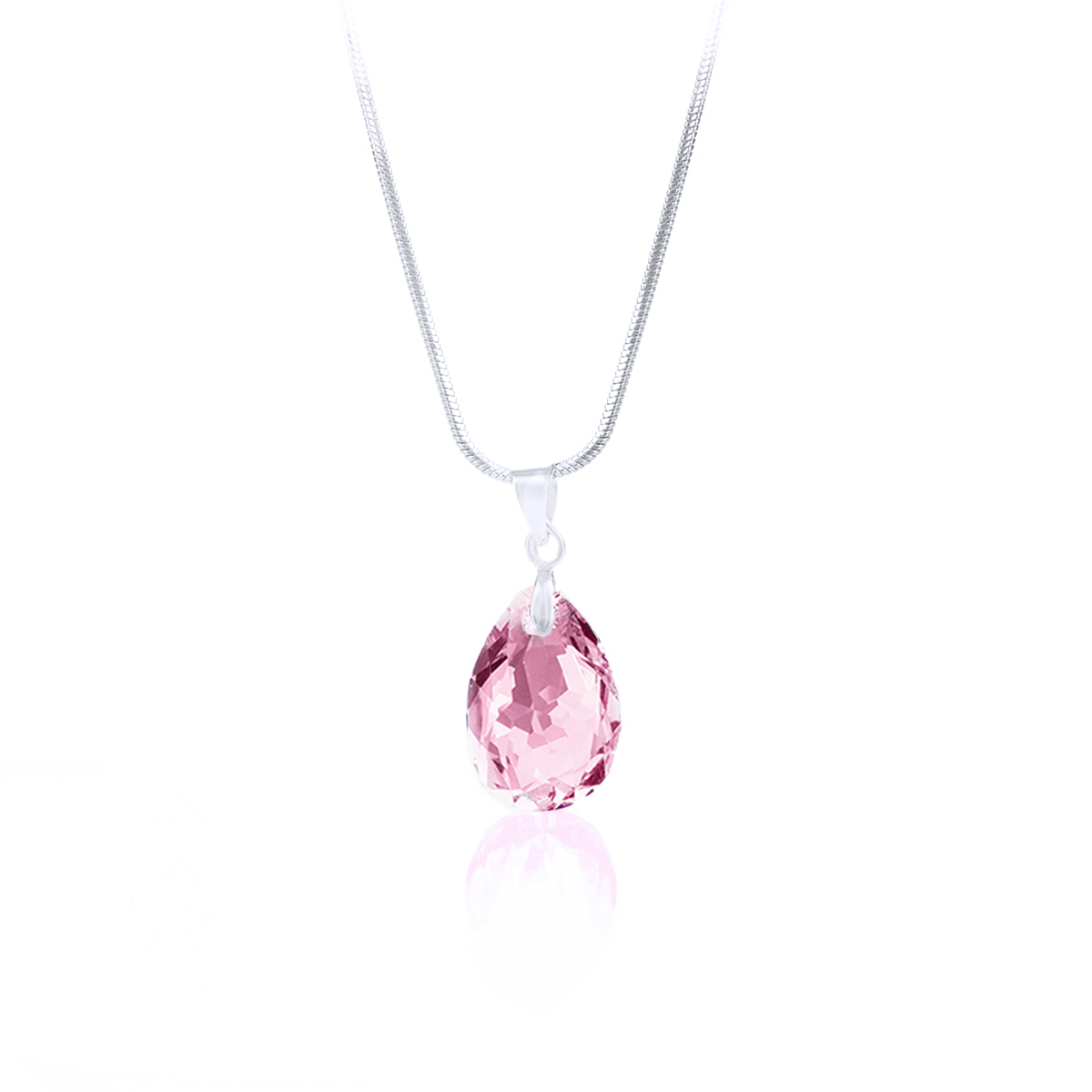 Колие с кристал Капка 16мм light rose shimmer